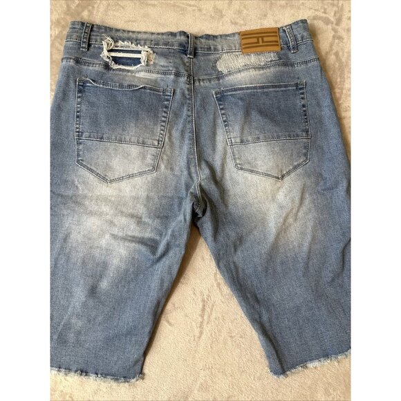 Men’s Jordan Craig Denim Shorts Distressed Medium Wash Raw Hem Size 36 - Picture 16 of 16